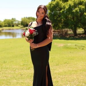 Sherri Hill Black One Shoulder Dress